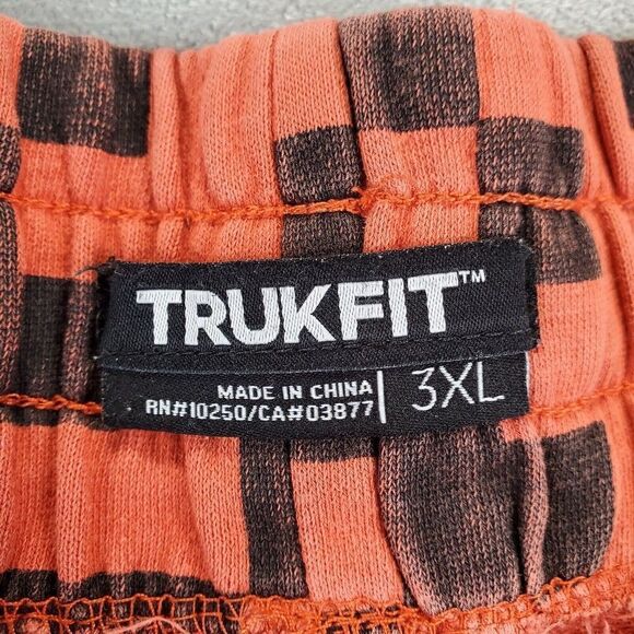 Trukfit Shorts Mens 3XL Orange Fleece Trippy Geometric Skateboard Lil Tommy - Picture 4 of 11